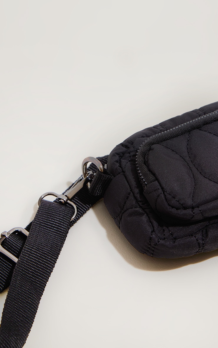 Black Wave Quilted Cross Body Bag image 4