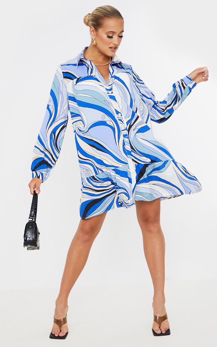 Maternity Multi Oversized Long Sleeve Smock Dress image 3