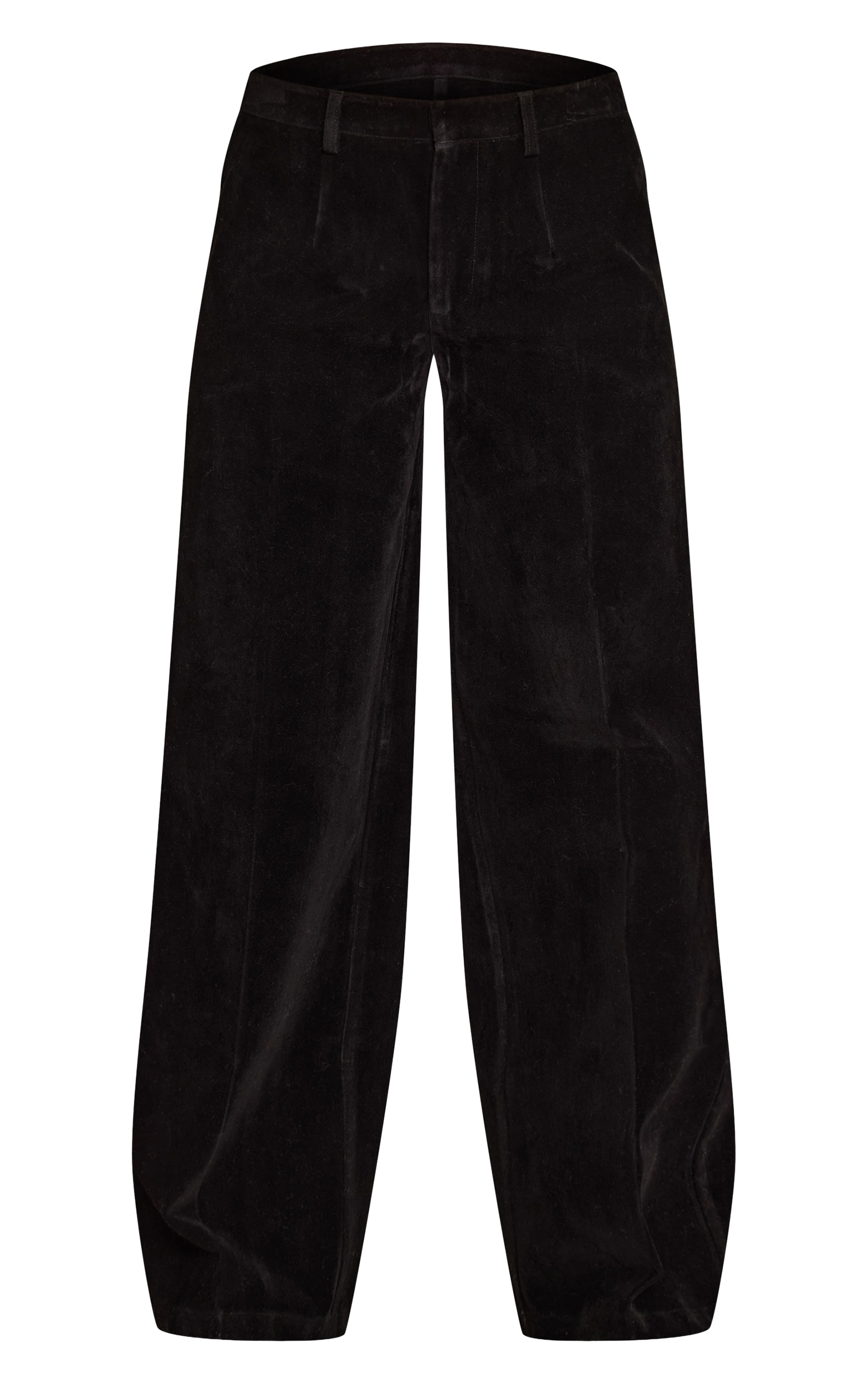 Black Faux Suede Straight Leg Pants image 5