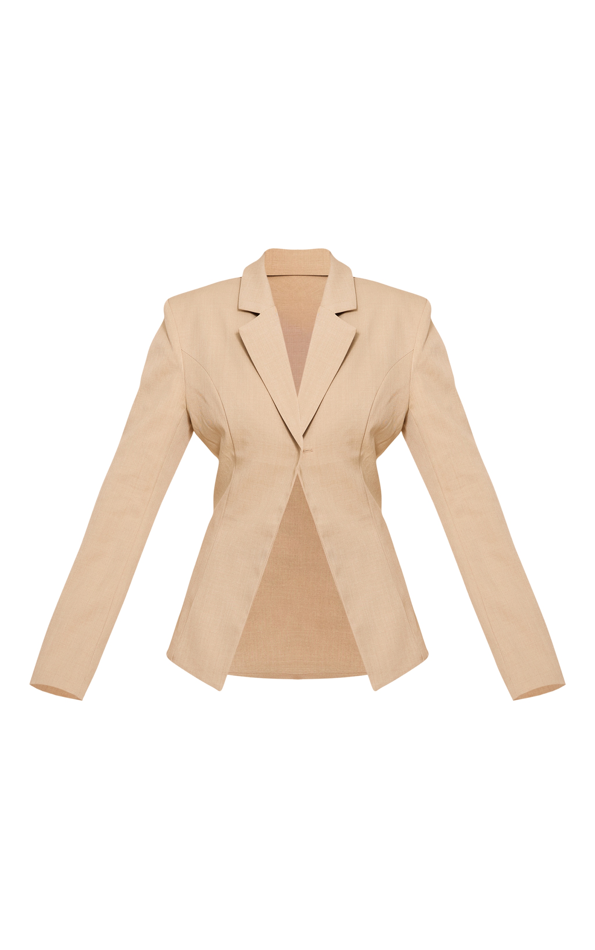 Almond Butter Open Cinched Waist Blazer image 5