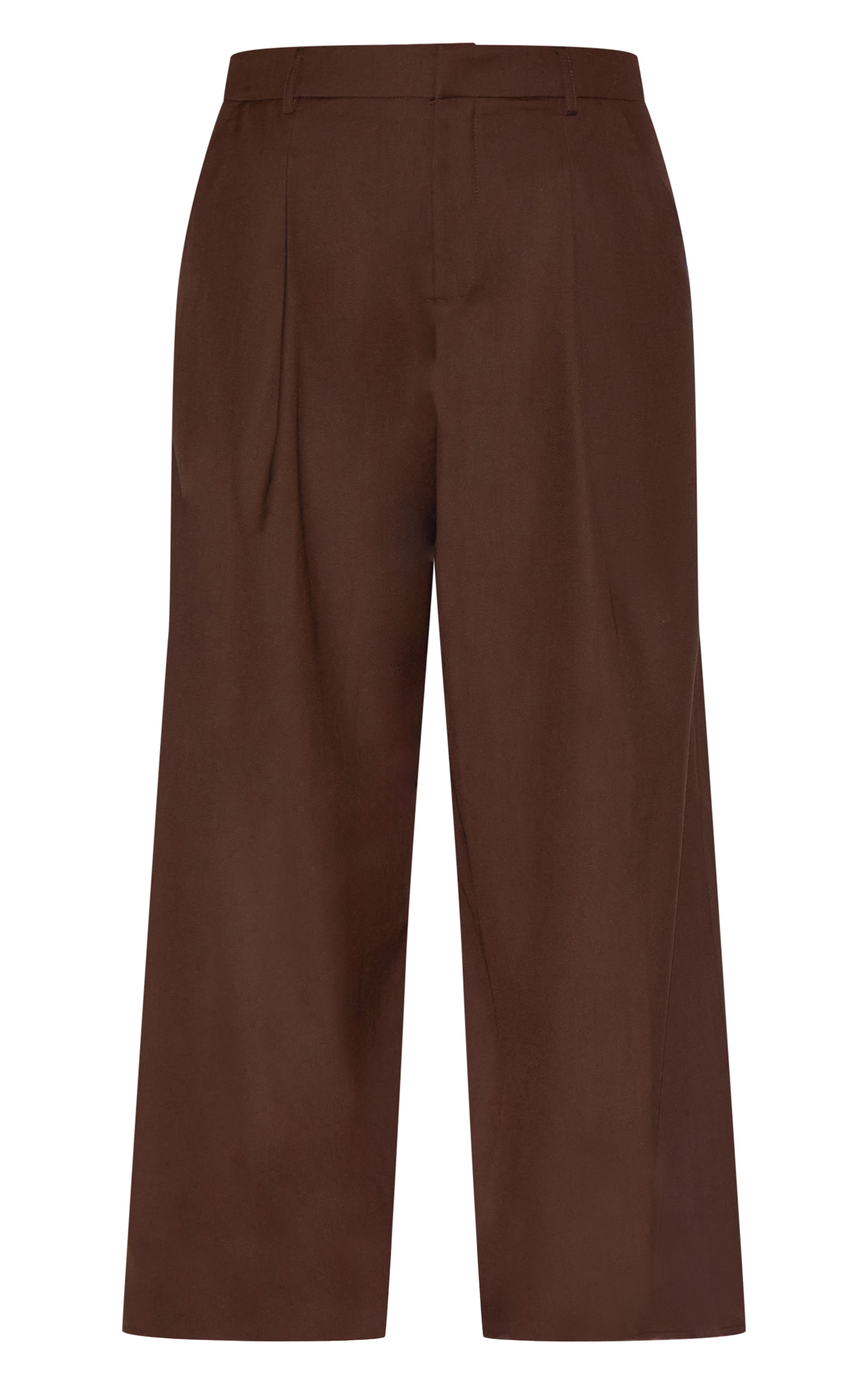 Plus Chocolate Woven Double Pleat Wide Leg Pant image 5