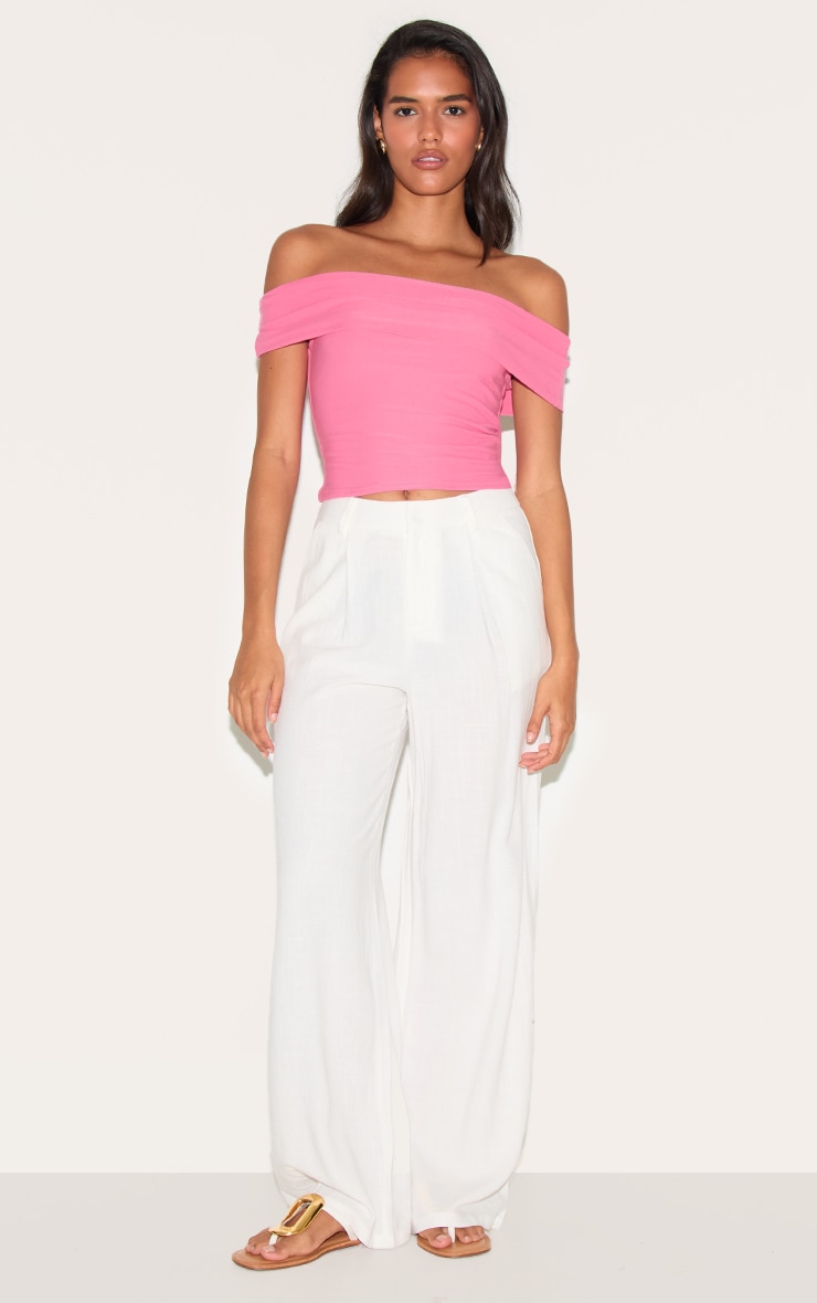 Candy Pink Soft Touch Bardot Long Top image 3
