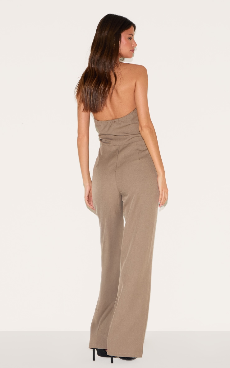 Mushroom Dipped Corset Zip Front Wide Leg Jumpsuit image 2