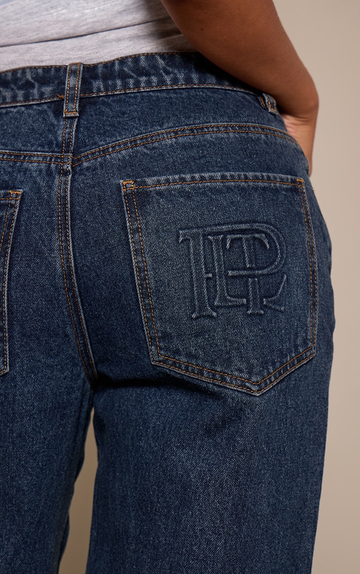 Petite Mid Blue PLT Straight Leg Jeans   image 4