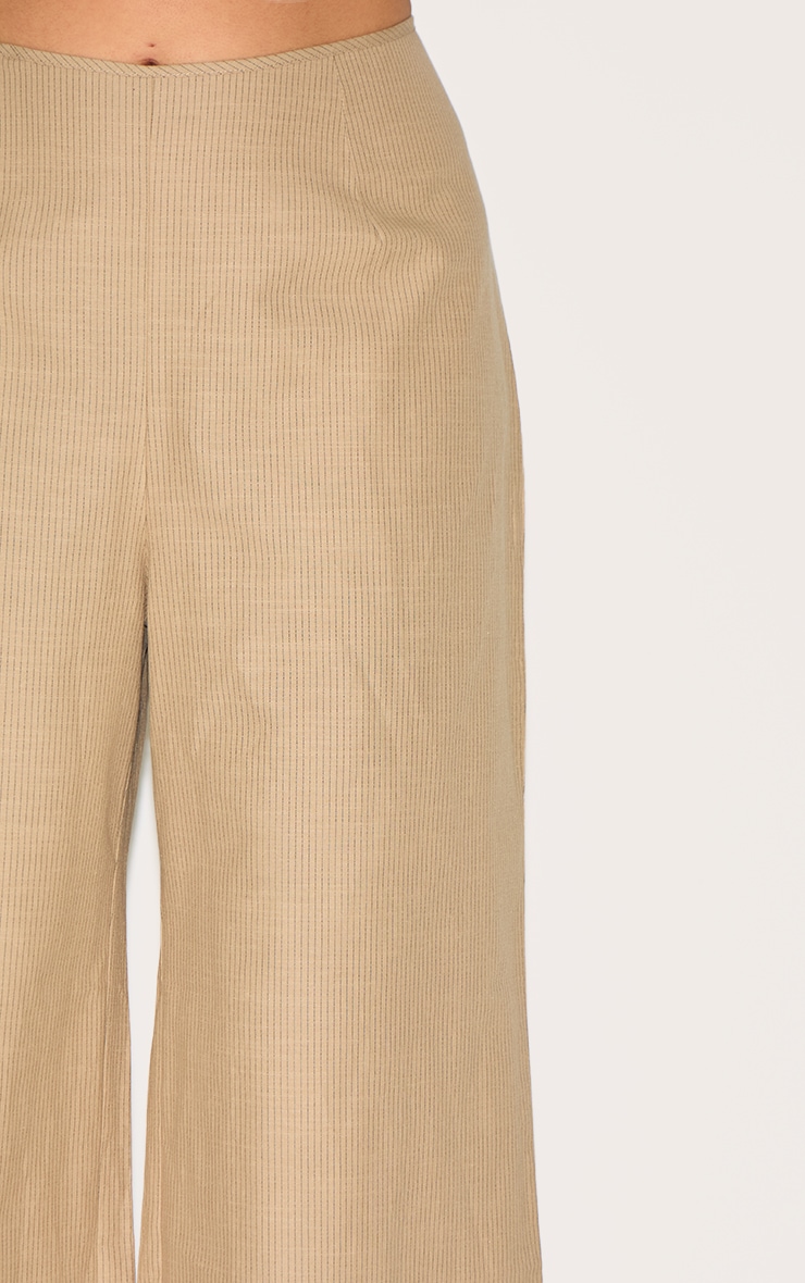 Plus Sand Striped Cotton Wide Leg Pants image 4