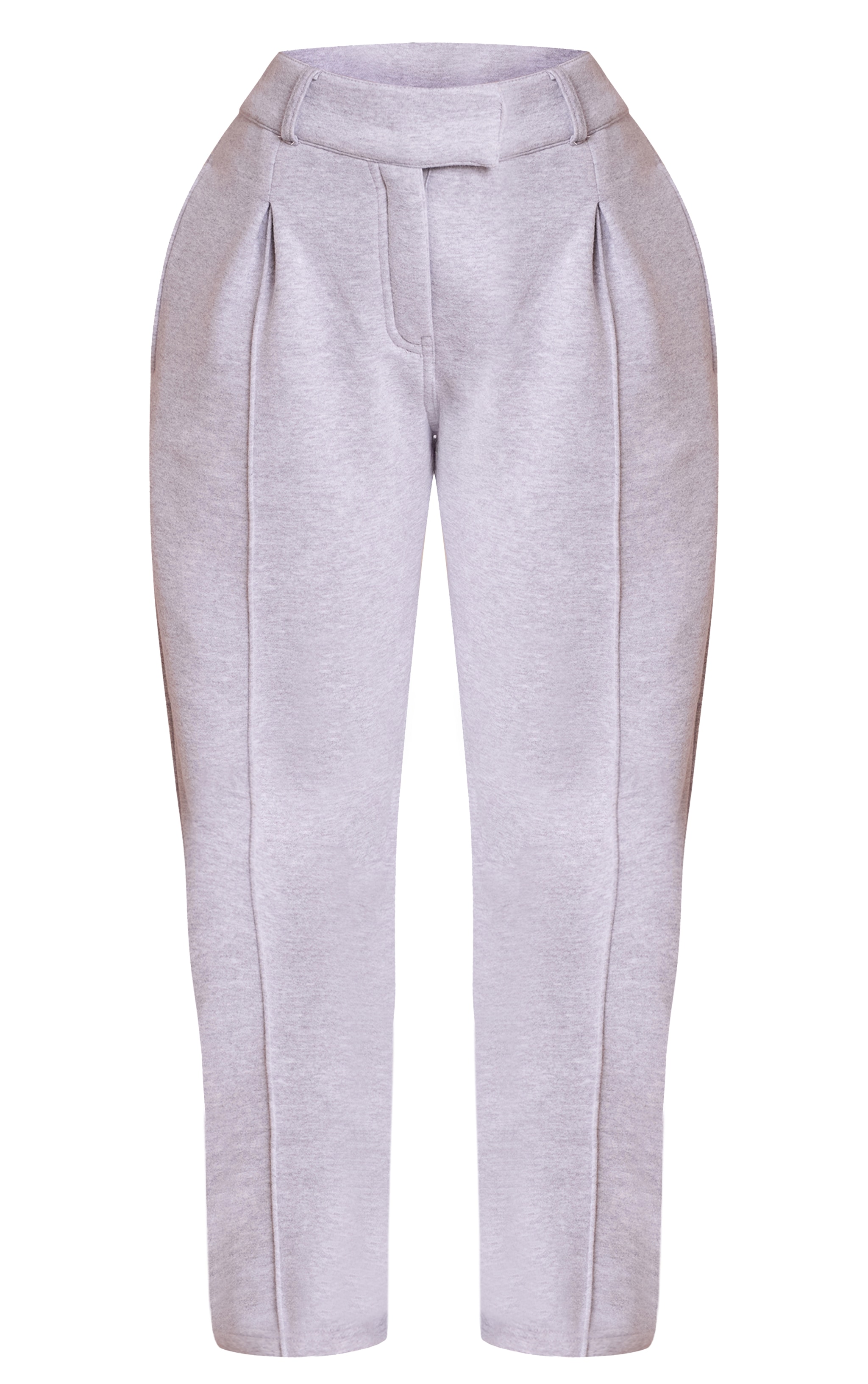 Petite Grey Marl Tailored Seam Detail Wide Leg Sweatpants image 5
