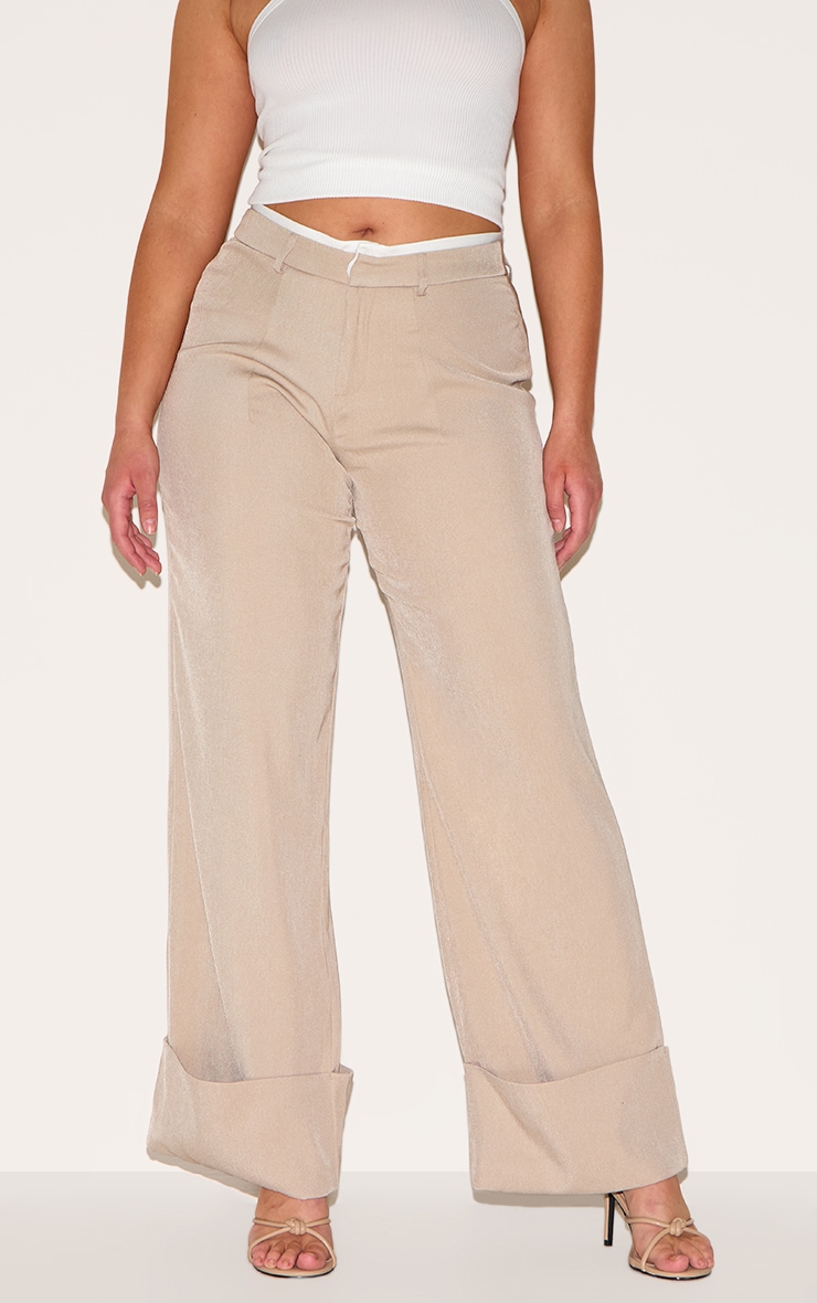 Shape Stone Tailored Double Waistband Turn Up Pants image 2