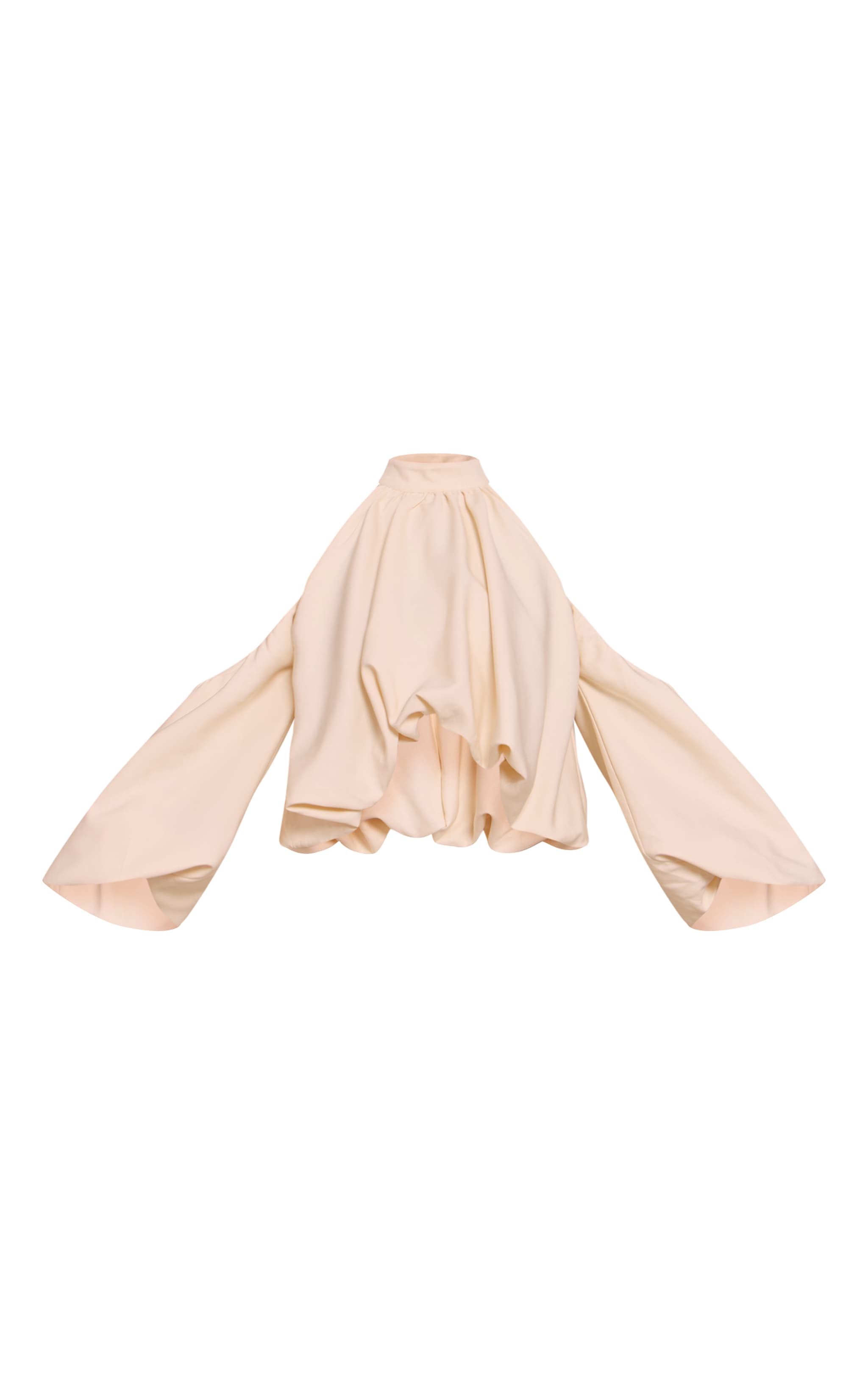 Shape BUTTER CREAM Cold Shoulder Puffball Halterneck Top image 5
