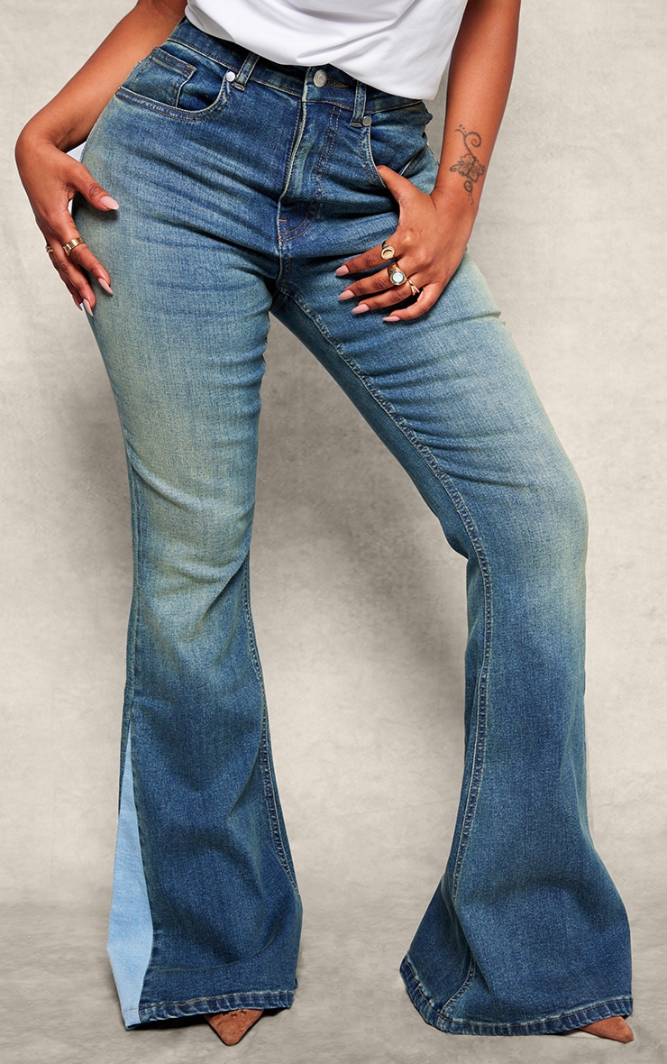 Shape Light Blue Stretch Denim High Waist Extreme Flare Jeans image 2