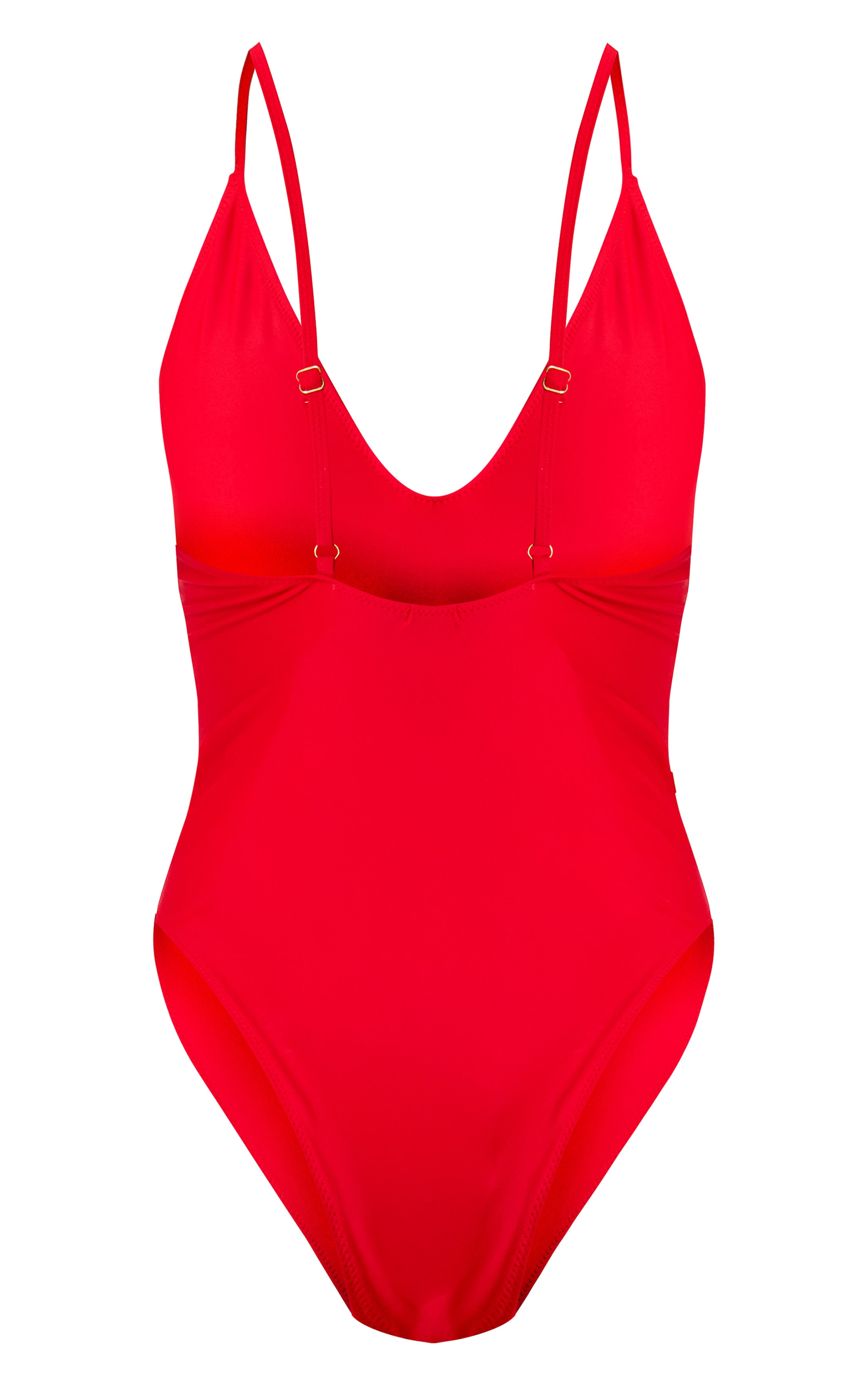 Red Basic Plunge Swimsuit image 6