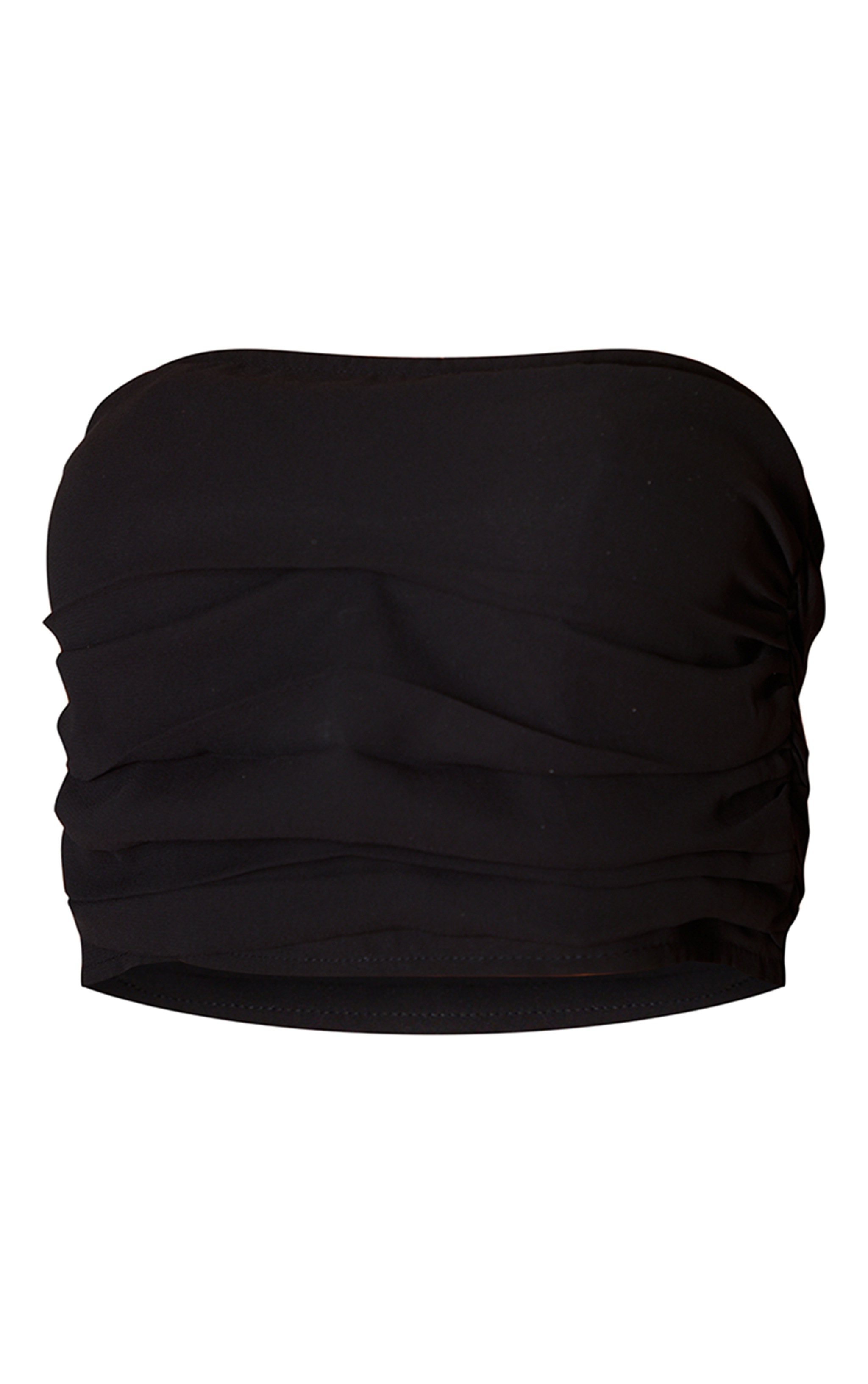 Black Ruched Bandeau Top image 5