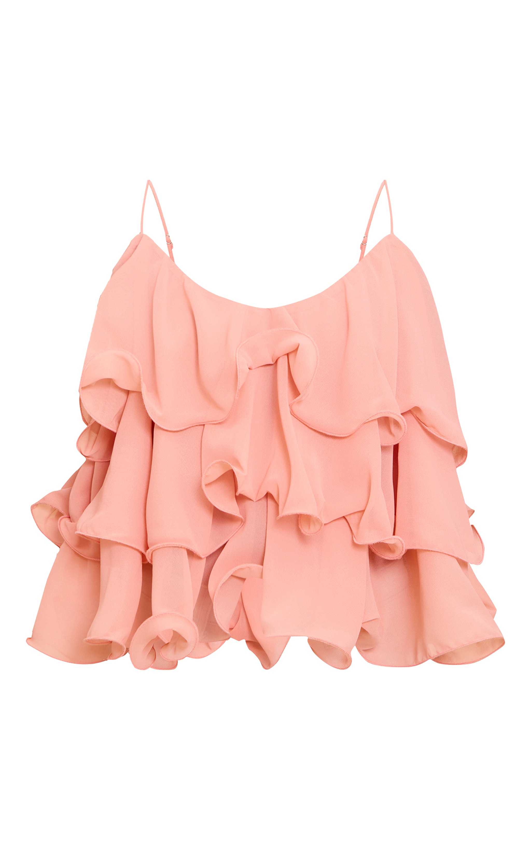 Peach Chiffon Layered Puffball Top image 5