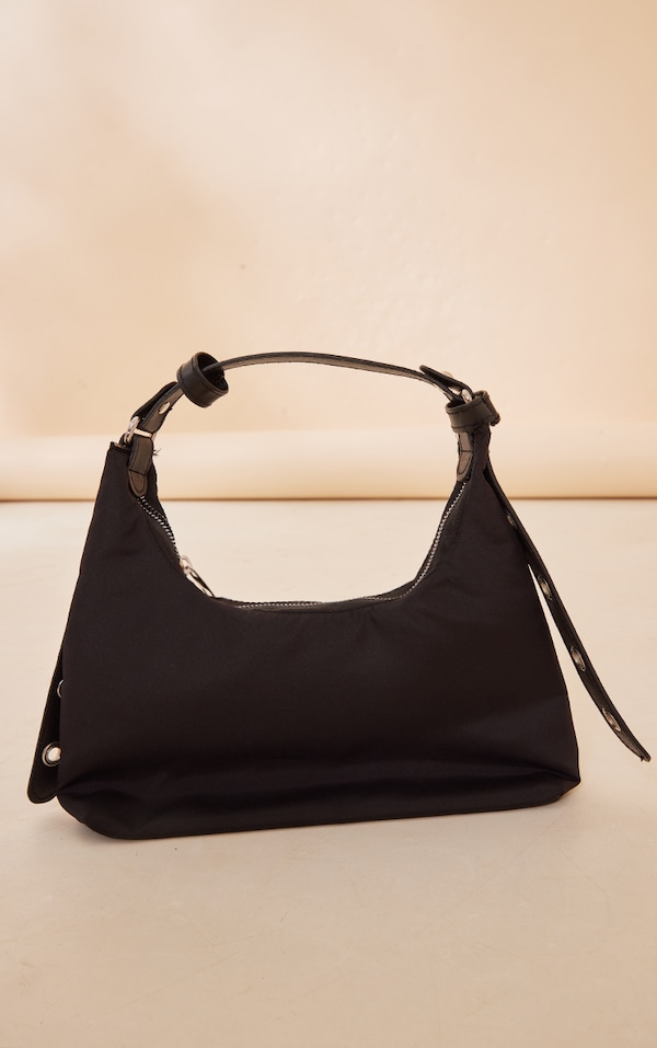 Black Eyelet Handle Shoulder Bag PrettyLittleThing