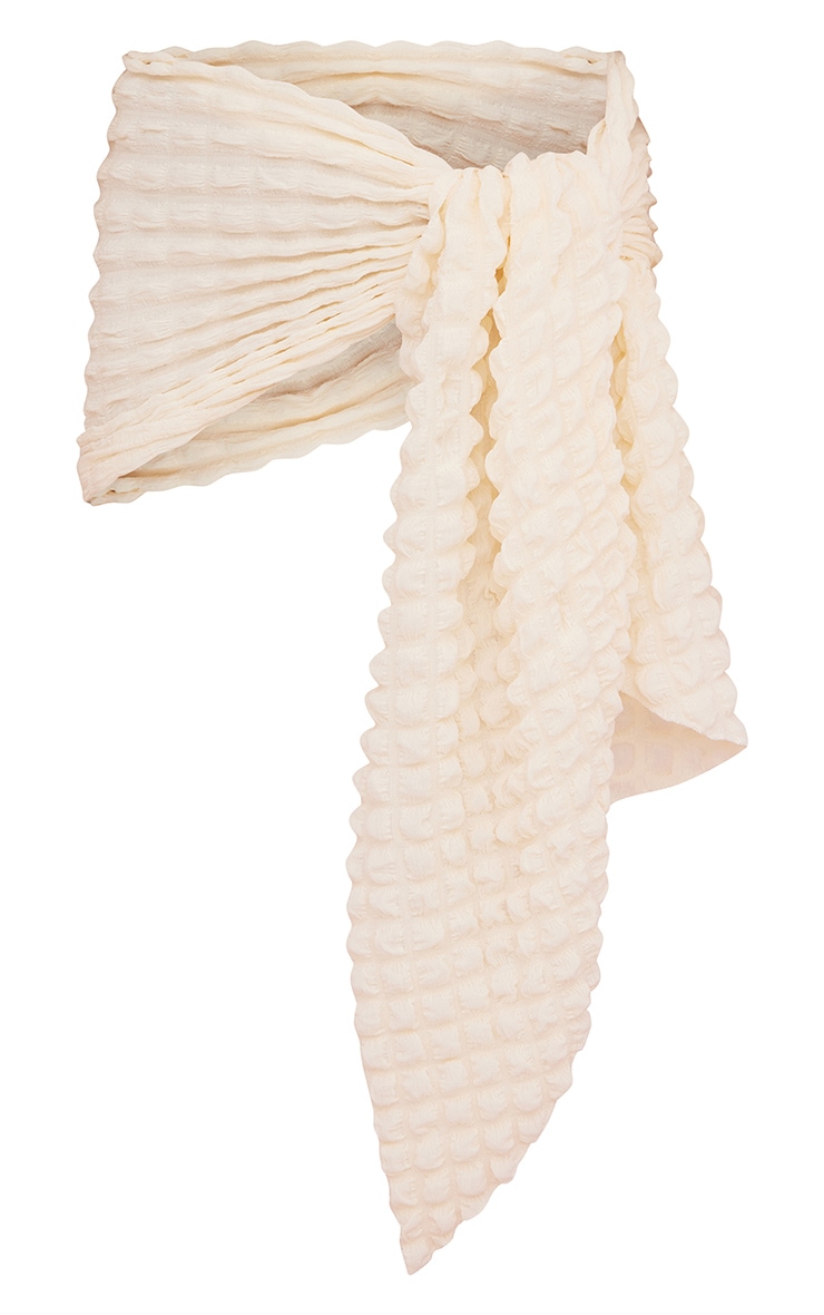 Cream Bubble Textured Tie Side Beach Sarong image 4