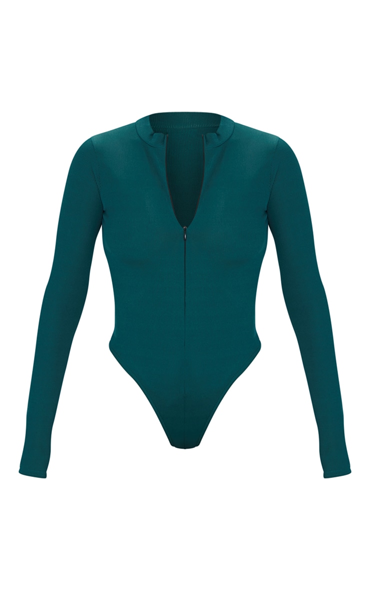Body manches longues vert sapin à zip image 5