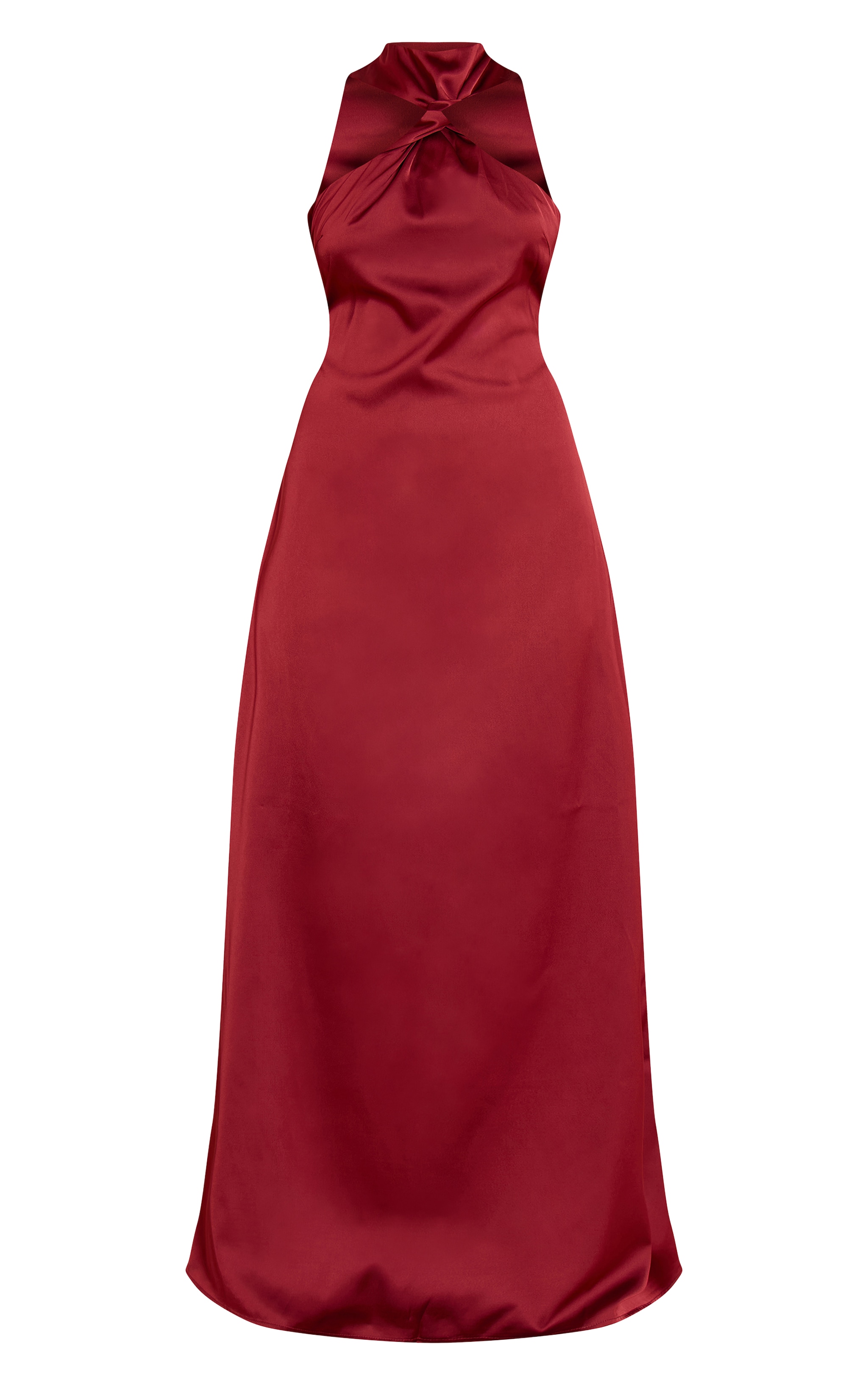 Burnt Orange Satin Twist Front Maxi Dress image 5