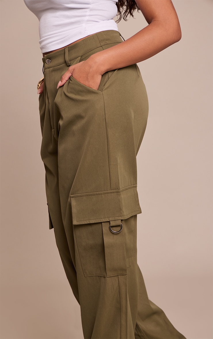 Shape Khaki Buckle Detail Cargo Wide Leg Pants image 4