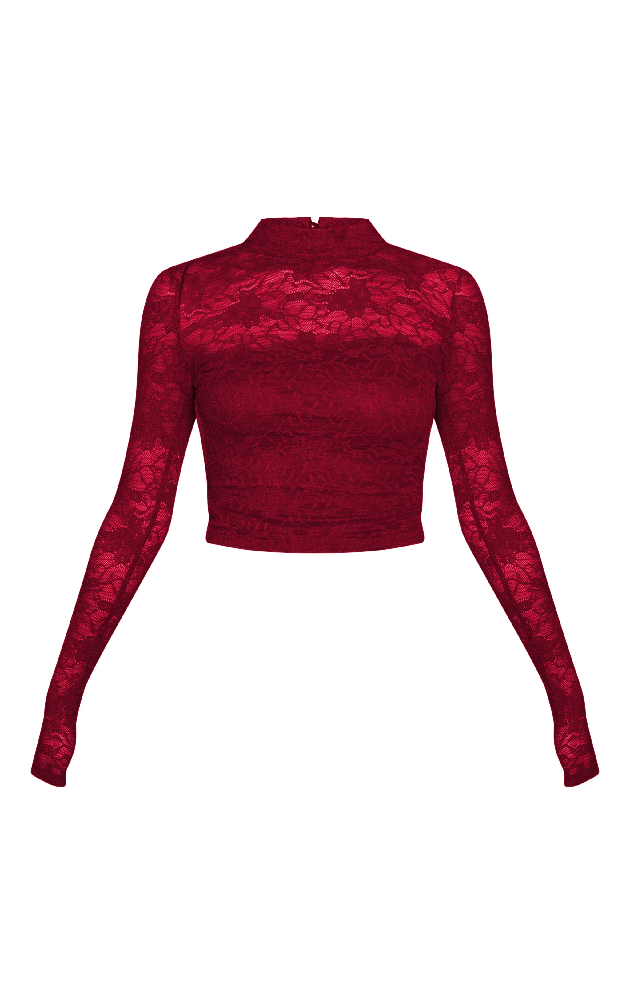 Wine Lace Long Sleeve Top image 5
