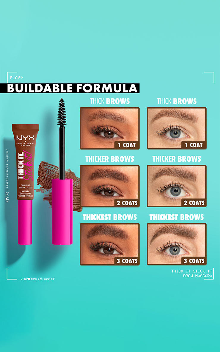 NYX PMU Mascara à sourcils Thick It. Stick It! Brunette image 6
