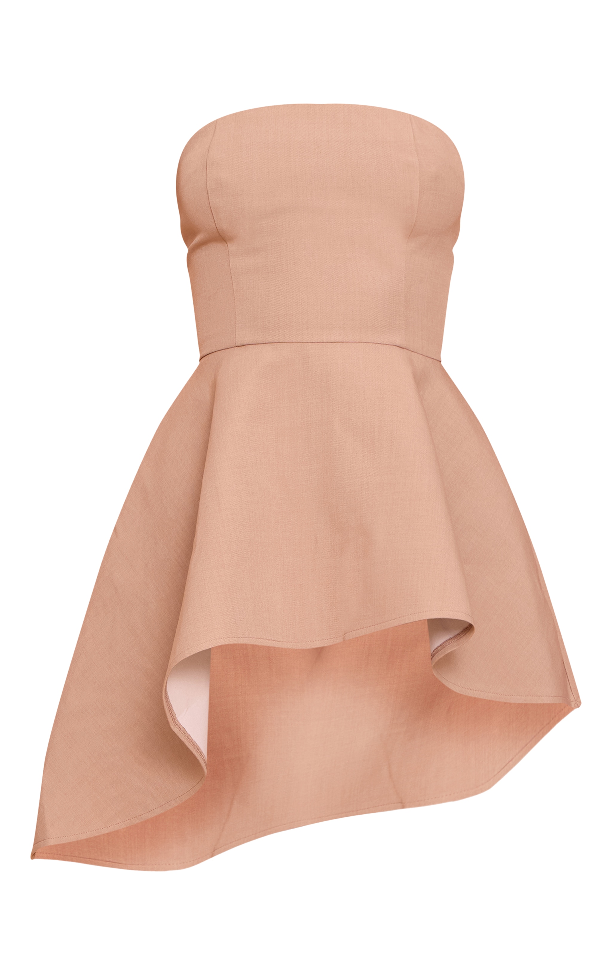 Tall Taupe Premium Tailored Asymmetric Bandeau Top image 5