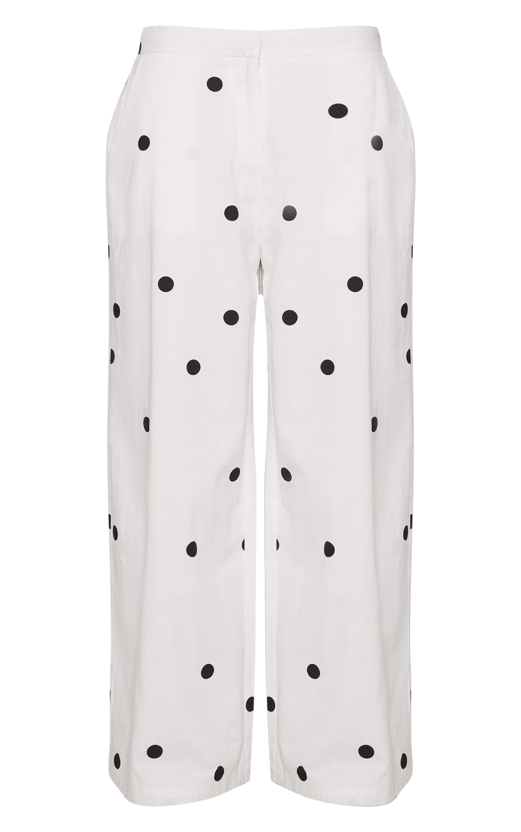 White Polka Dot Cotton Tailored Pant image 5