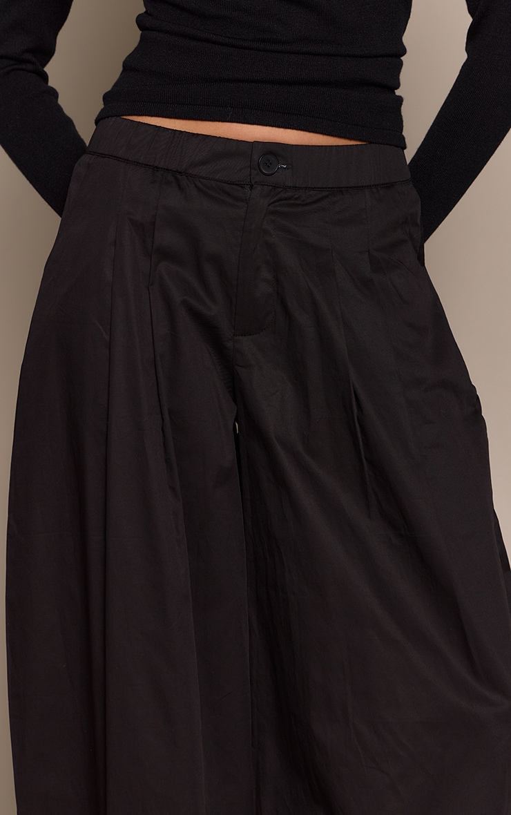 Black Elasticated Waist Parachute Pants image 4