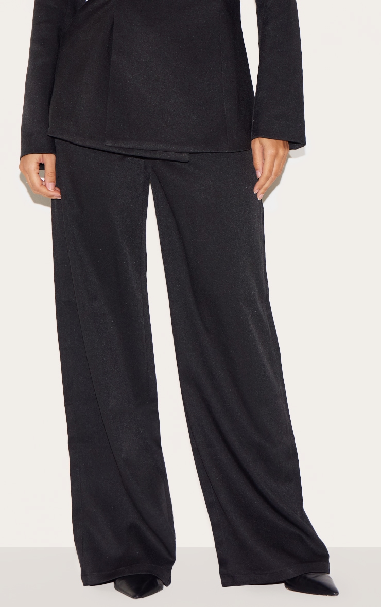 Black Premium Tailored Woven Wide Leg Pants image 2