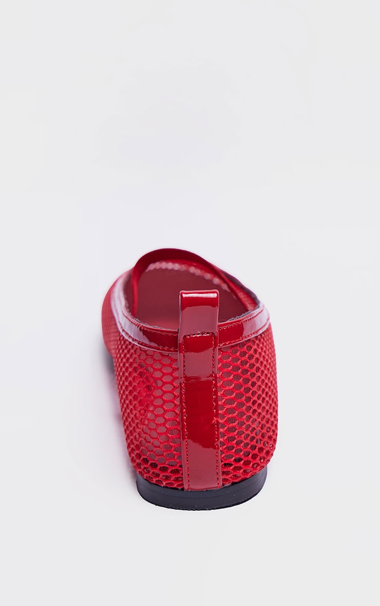 Red Mesh Ballet Flats image 4