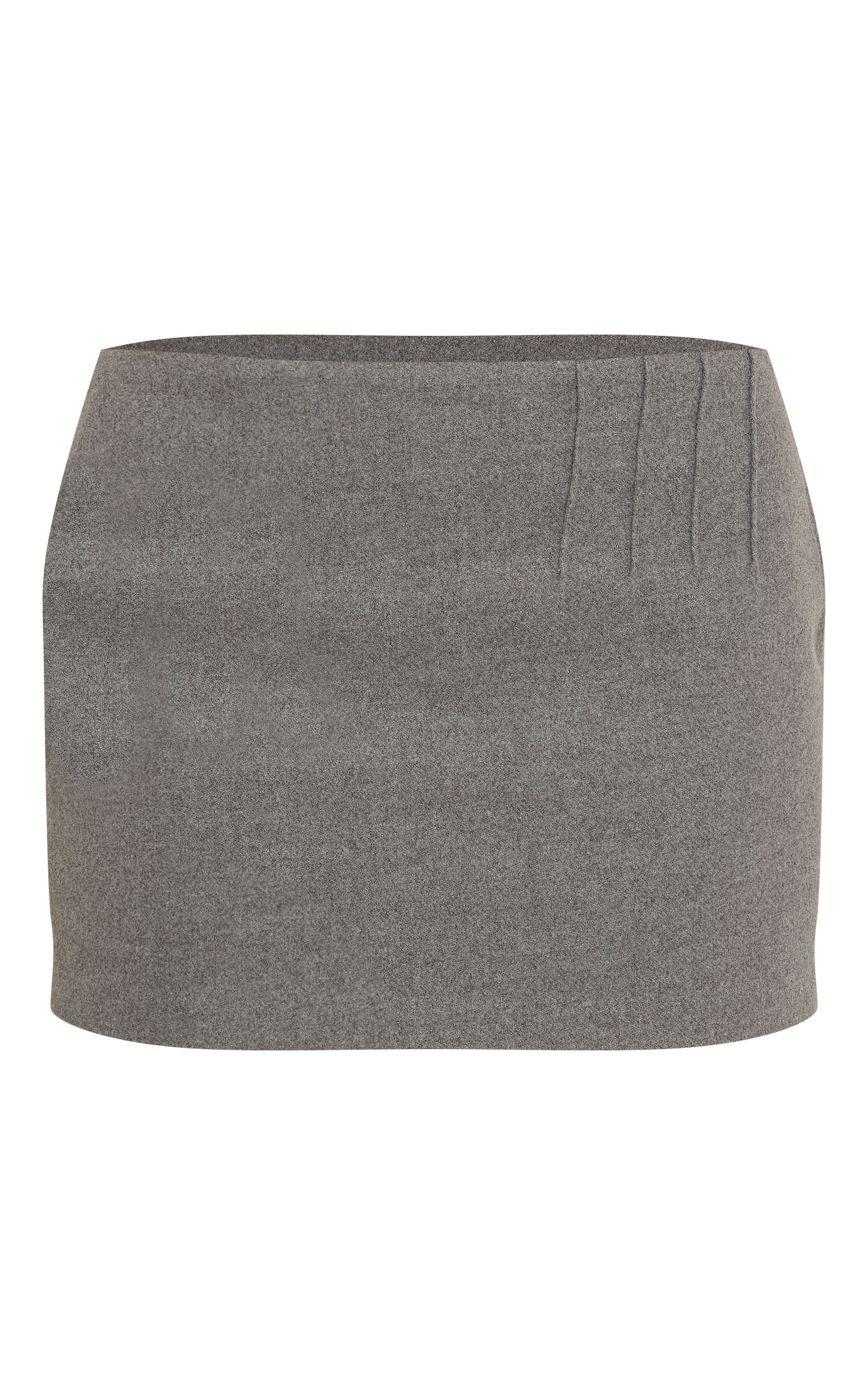 Grey Brushed Woven Mini Skirt image 6