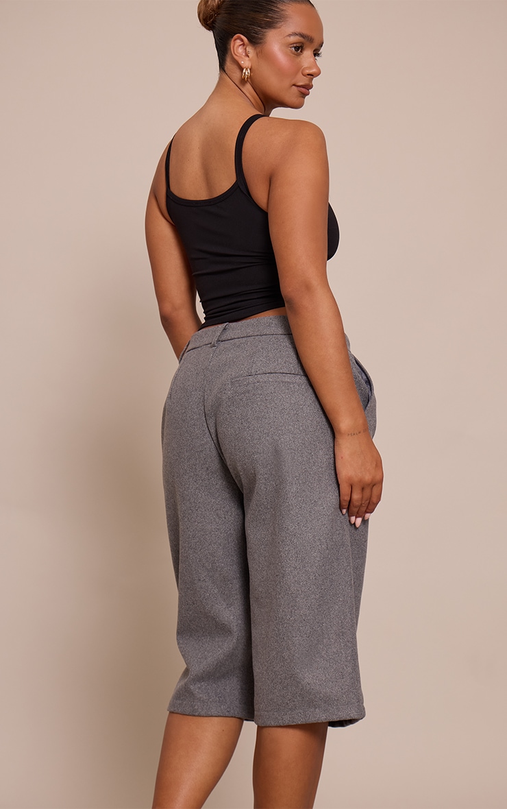 Shape Charcoal Wool-Look Long Line Shorts image 3