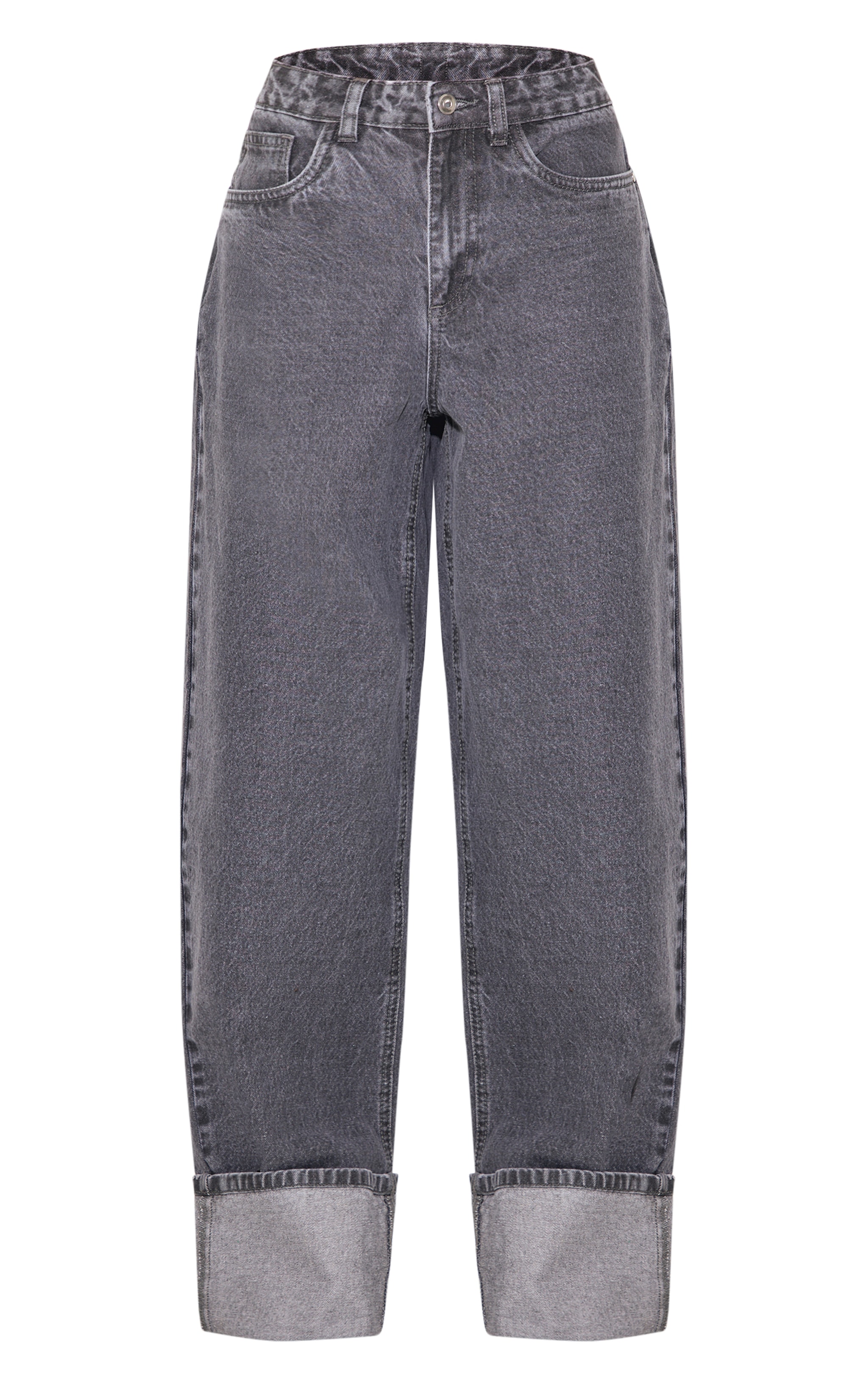 Jean gris à taille haute et ourlets retroussés image 5