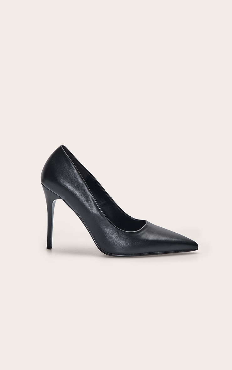 Black PU Court Shoe image 2