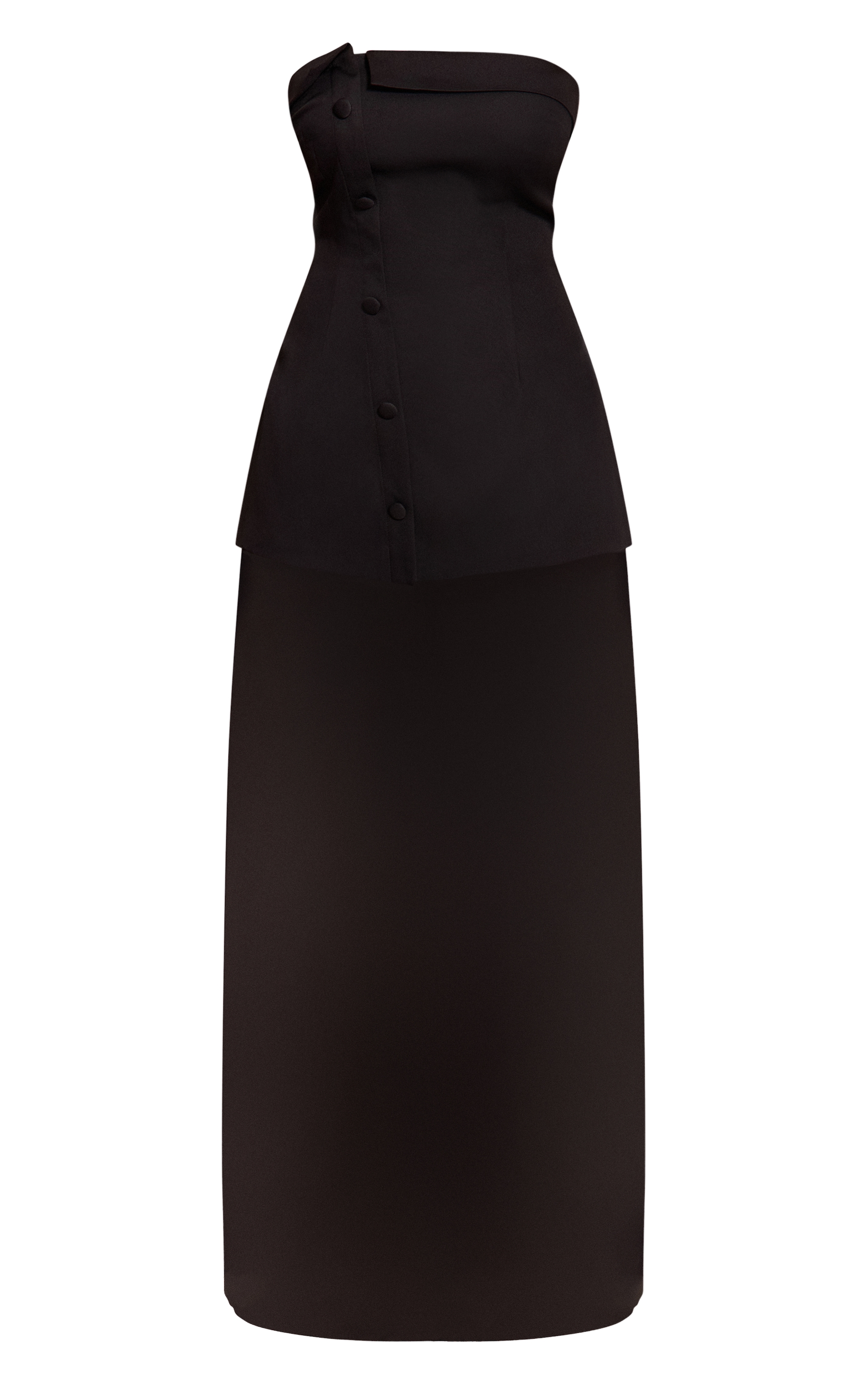 Shape Black Bandeau Sheer Hem Maxi Dress image 5