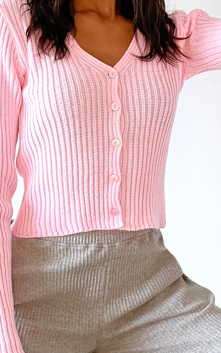 Pink button down cardigan clearance