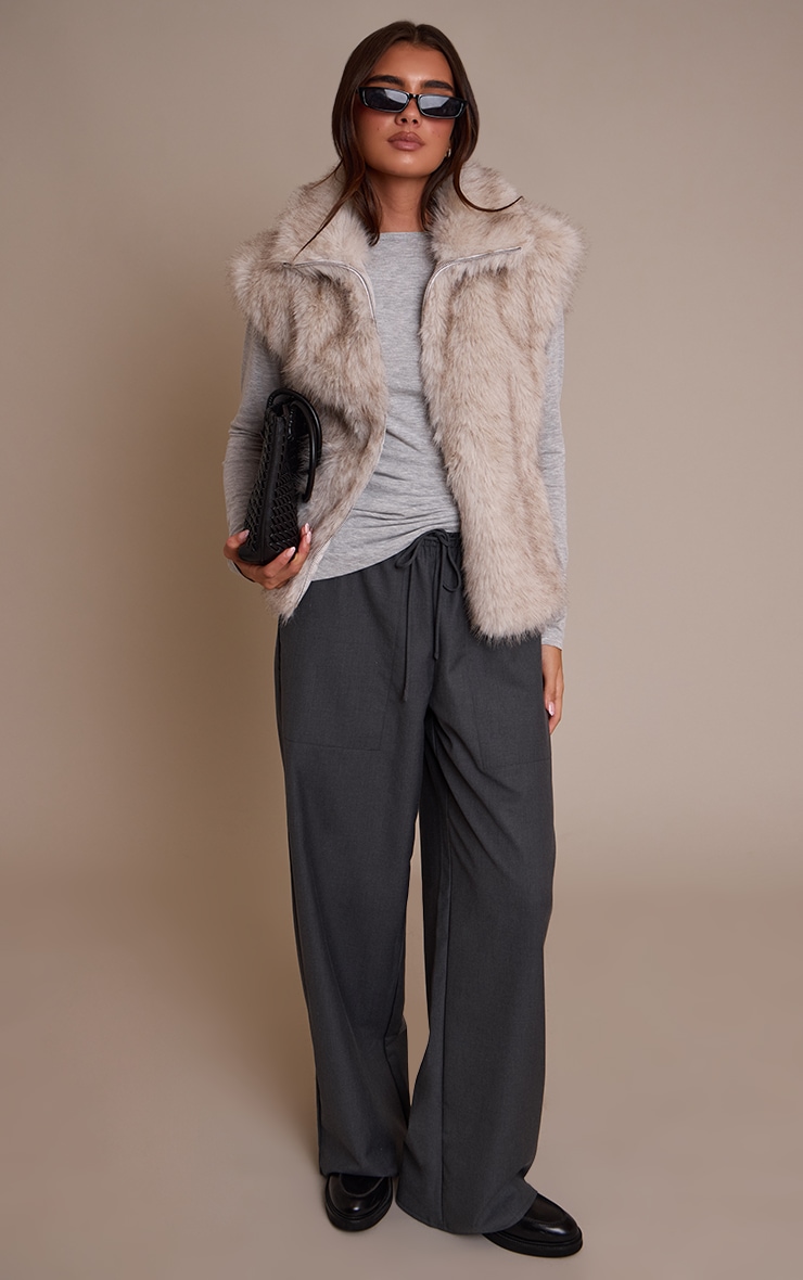 Grey Faux Fur Vest image 3