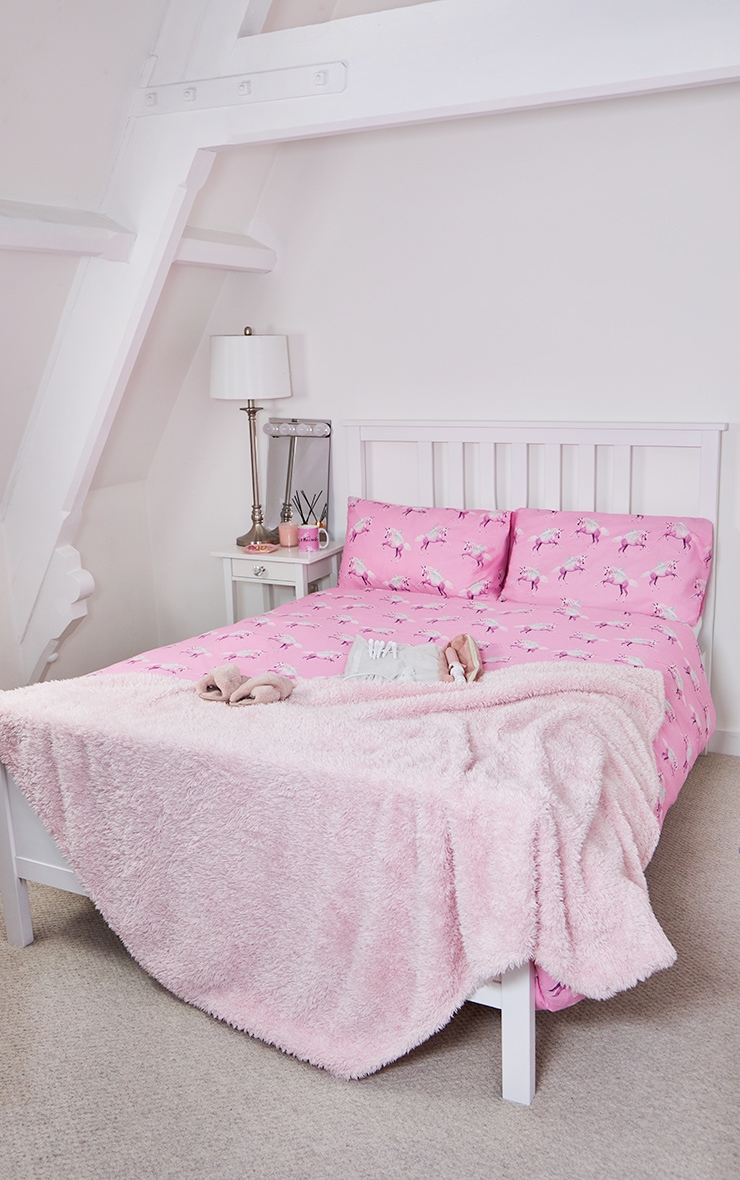 PRETTYLITTLETHING Pink Unicorn Double Bedding
