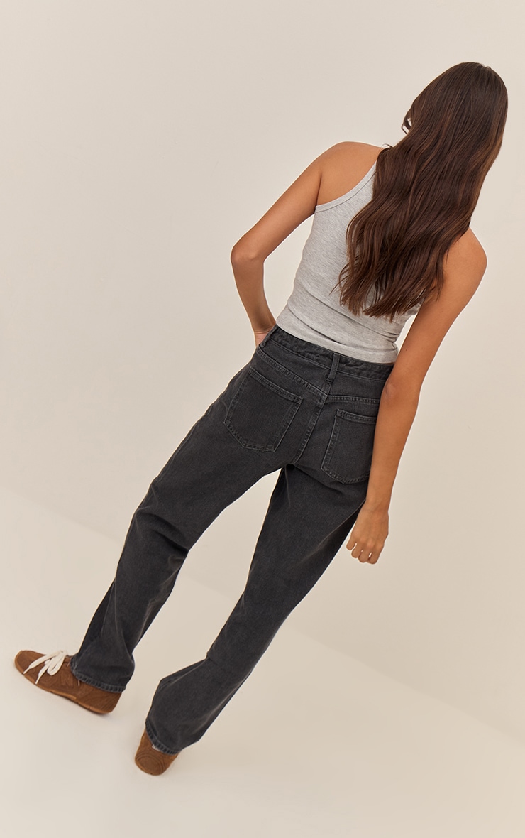 Grey High Waist Boyfriend Jeans image 3