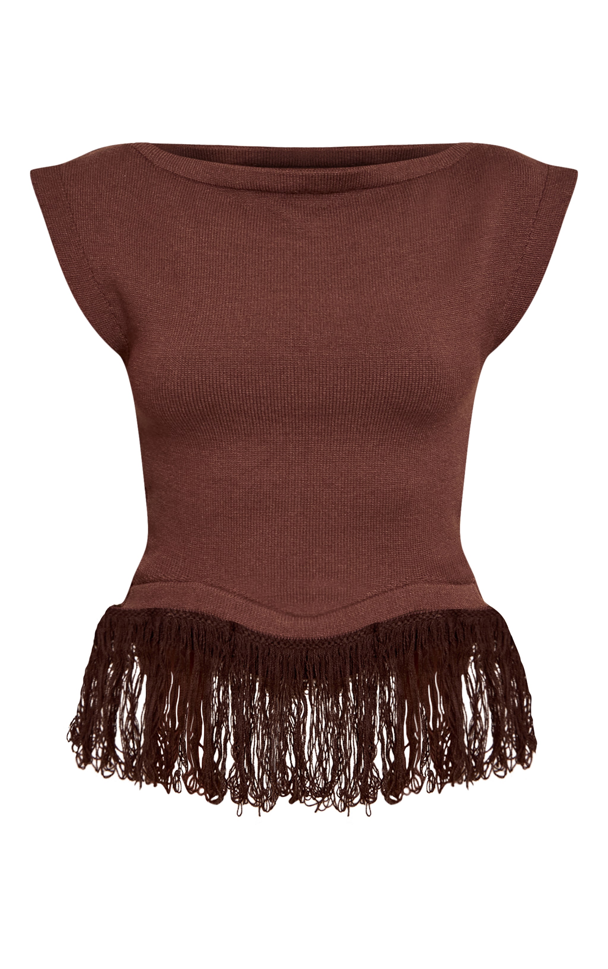 Chocolate Sleeveless Loop Knit Top image 5