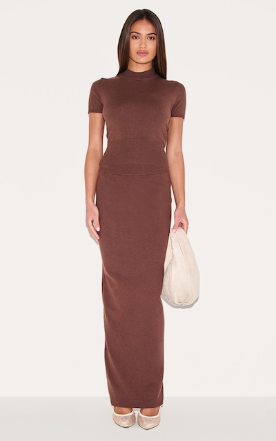 Chocolate Basic Knit Maxi Skirt