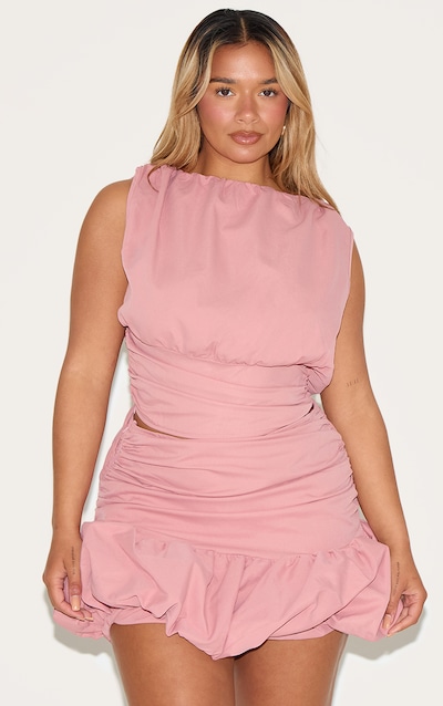 Shape Rose Boat Neck Cinched Waist Top