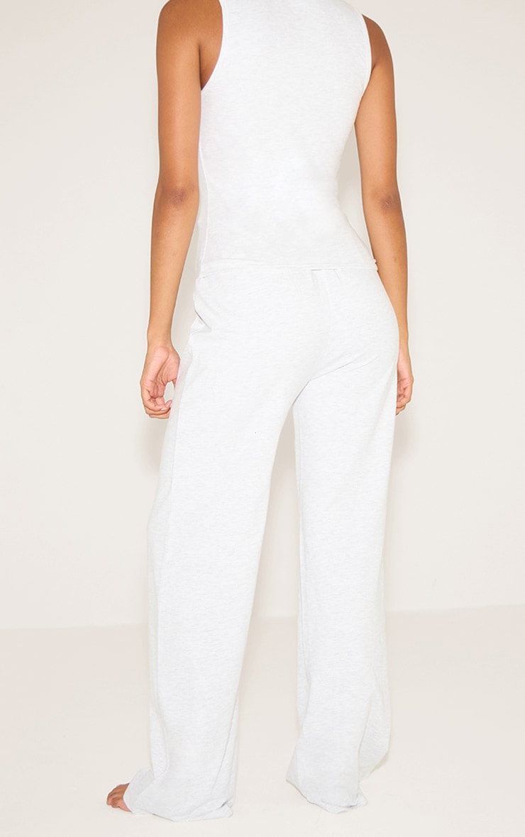 Grey Marl Jersey Wide Leg Pj Bottoms image 3