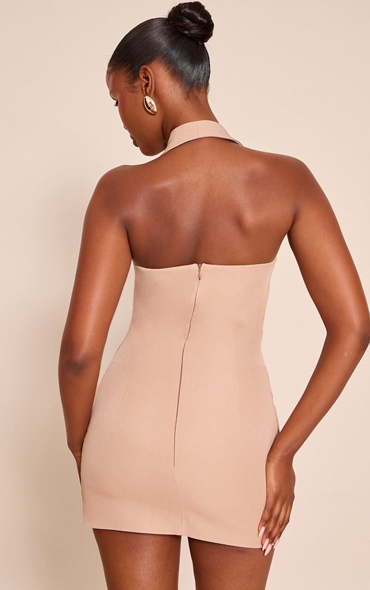 Beige Woven Waist Coat Mini Dress image 2