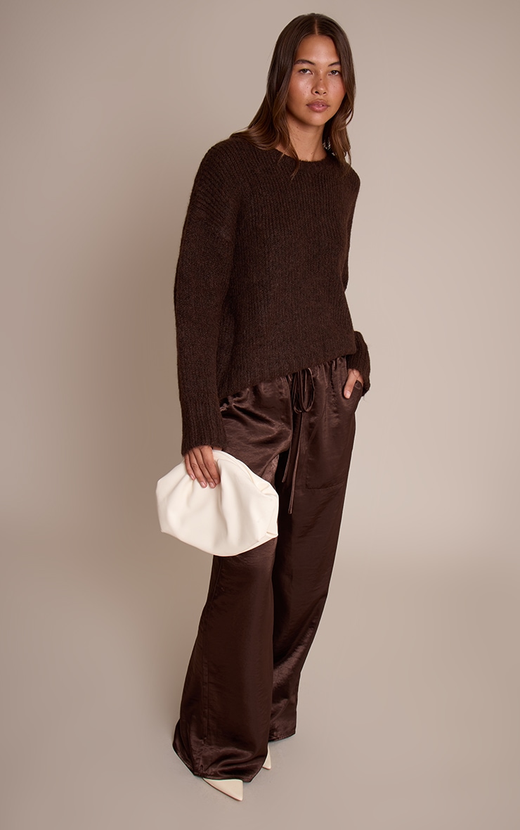 Chocolate Rib Detail Oversized Sweater image 3