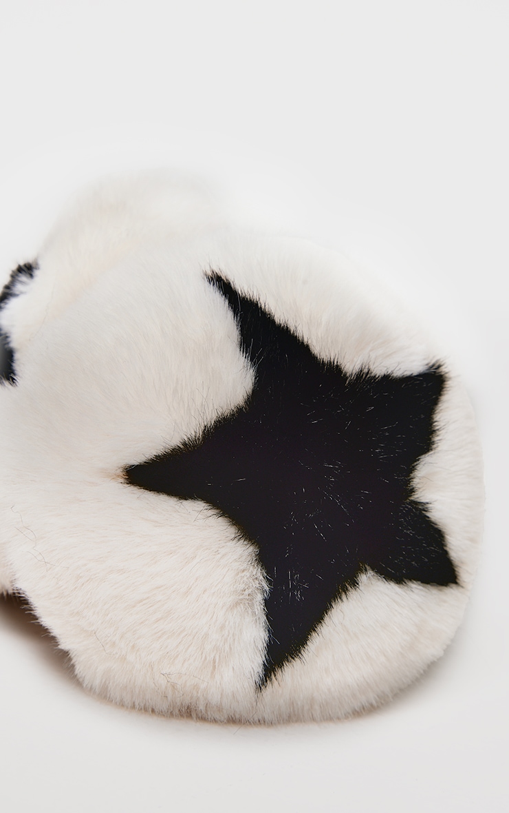 White Faux Fur Star Ear Muffs image 3