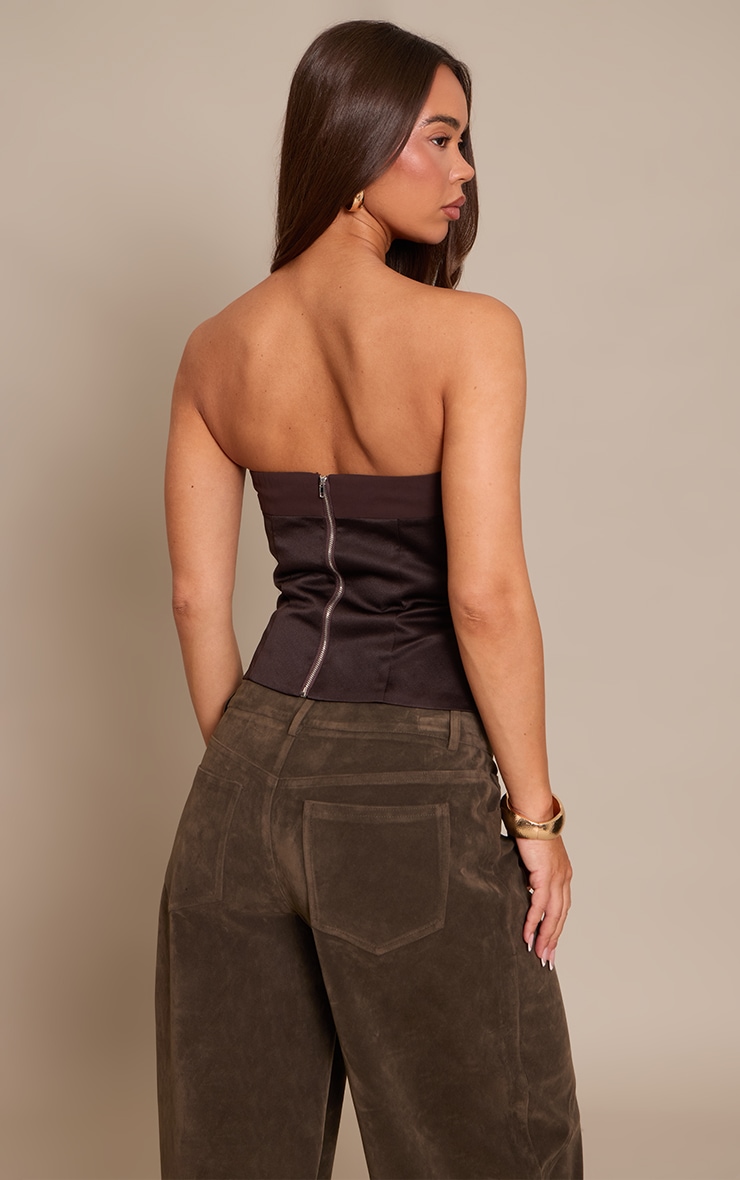 Dark Chocolate Chiffon Bust Bandeau Corset image 2