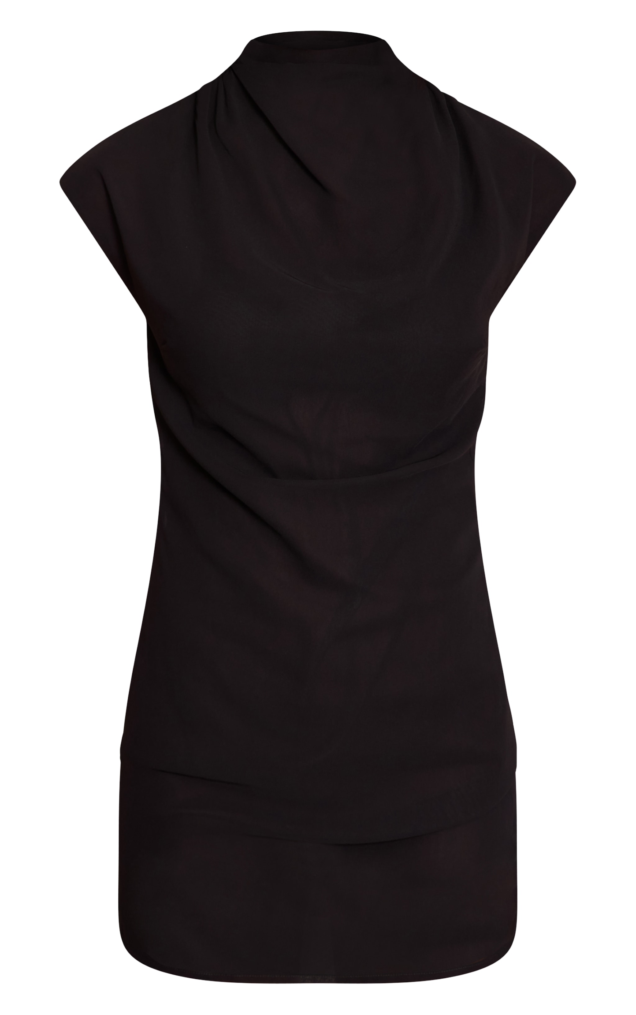 Mini robe en mousseline de soie noire à mancherons image 5