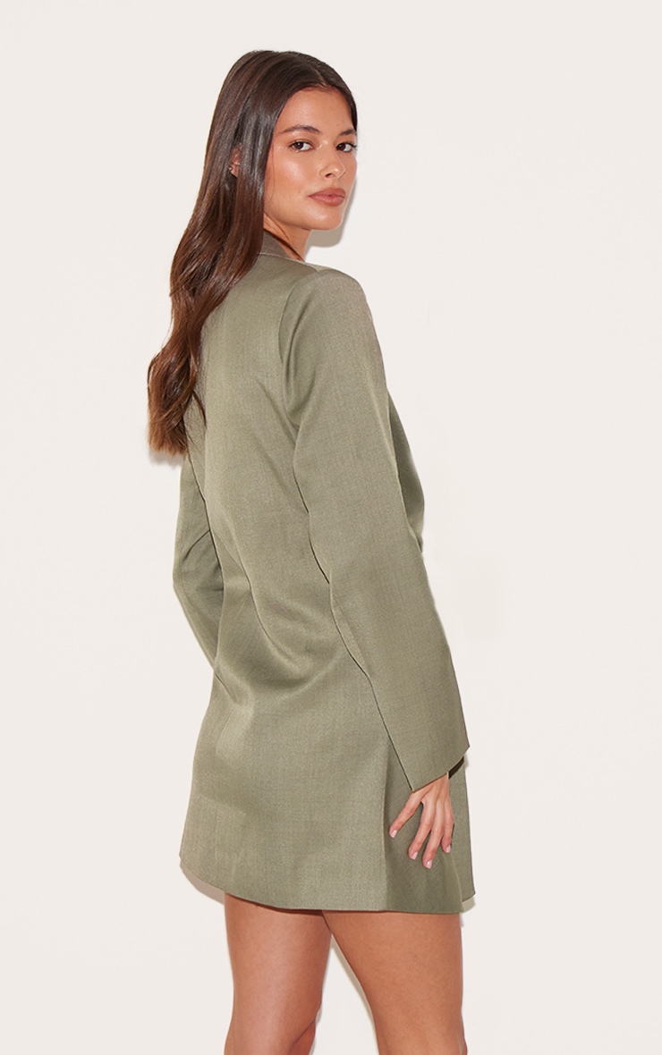 Robe blazer tissée grise nouée sur le côté image 2