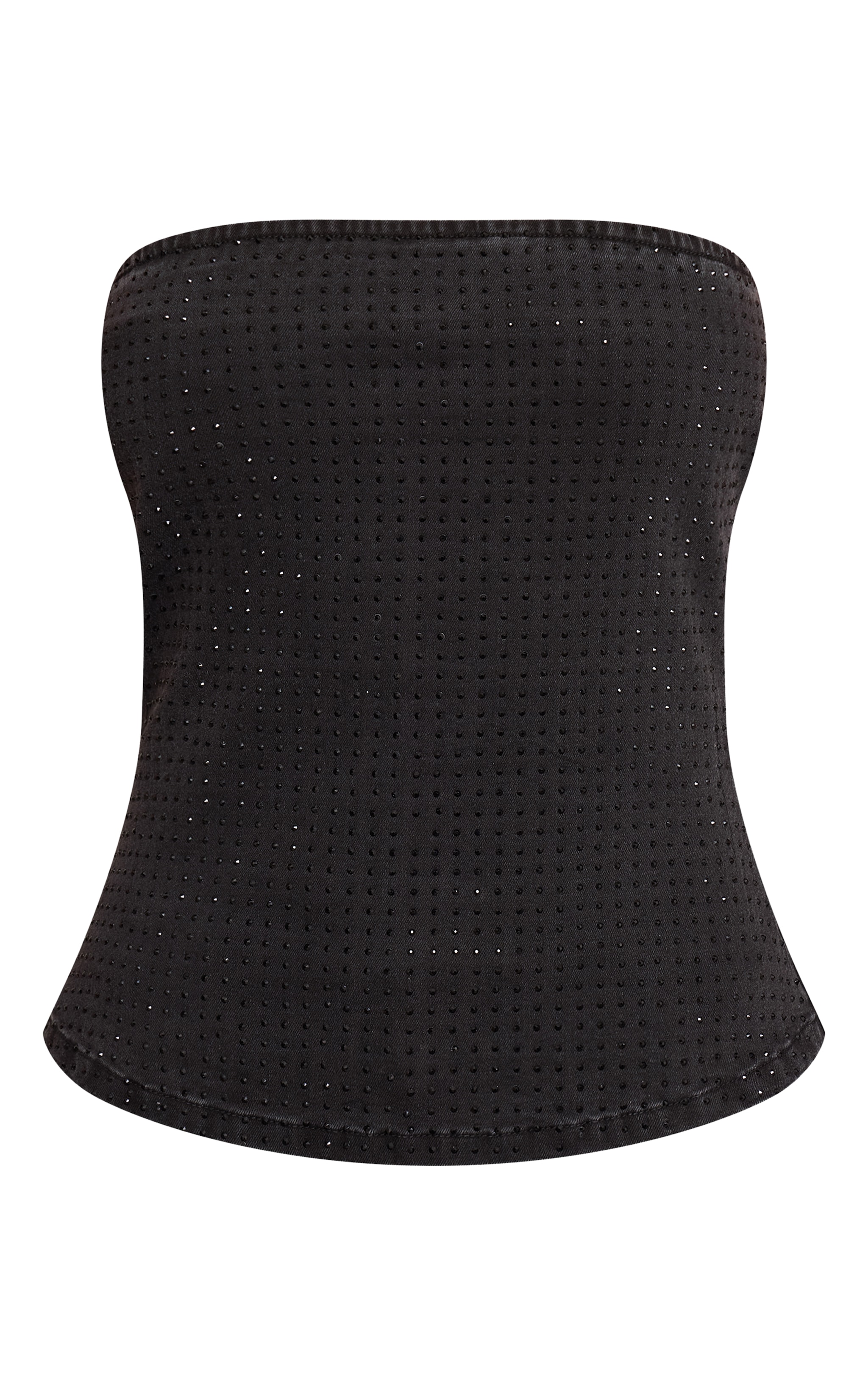 Top en jean noir à strass image 5