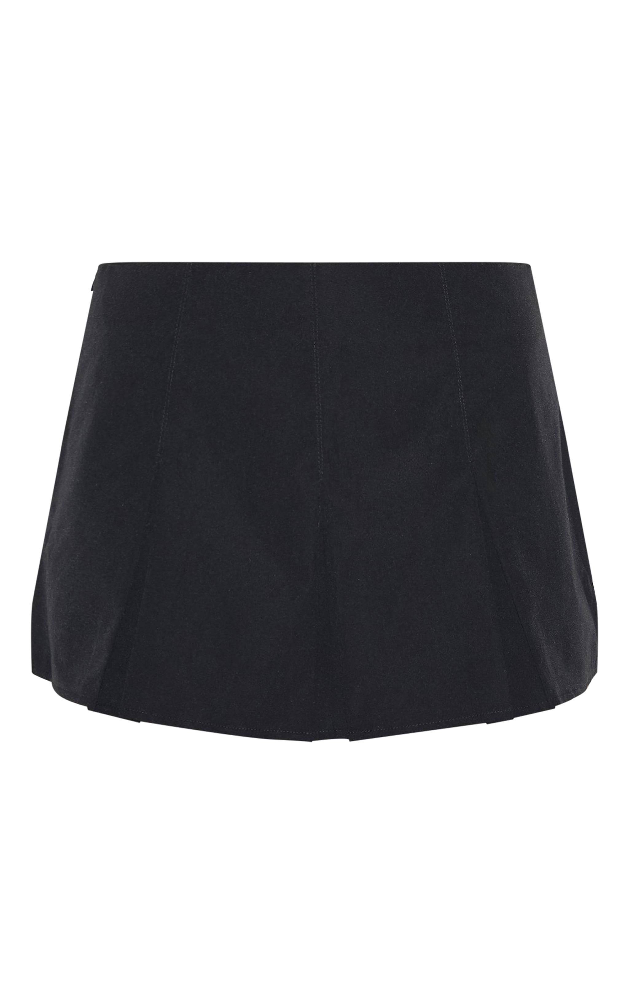 Jupe-short de tailleur patineuse tissée noire à plis creux image 6