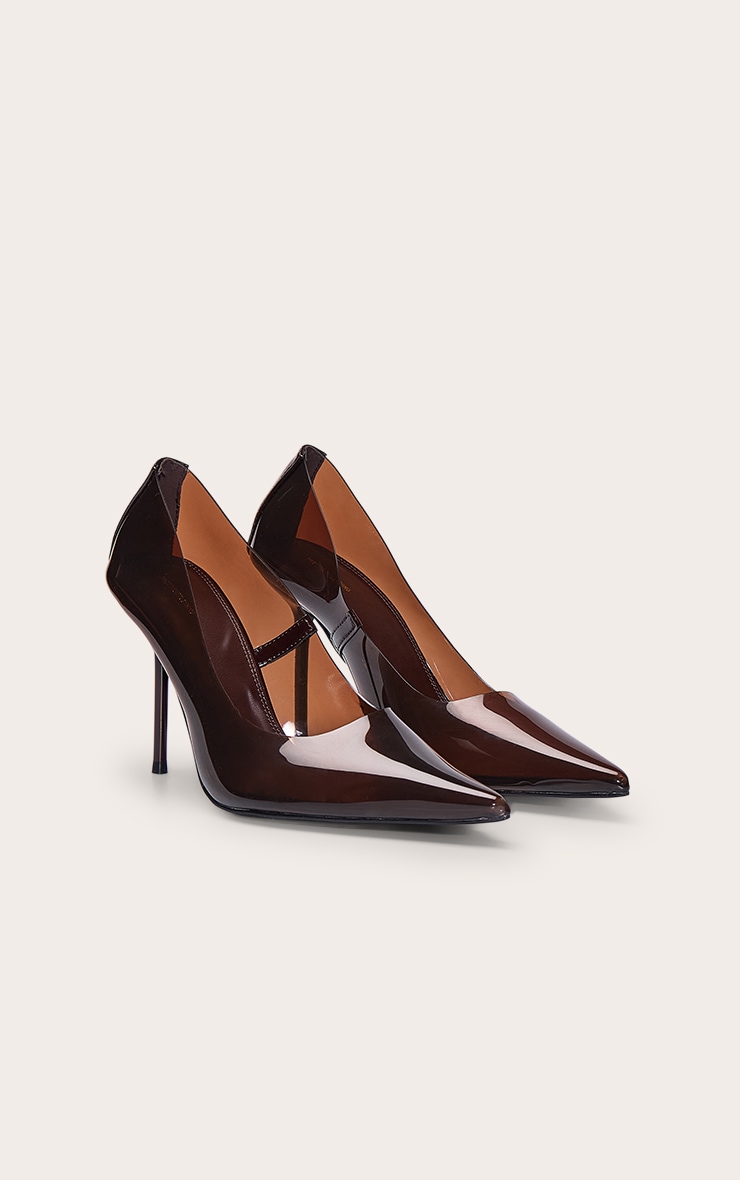 Chocolate Perspex Court Shoe image 3